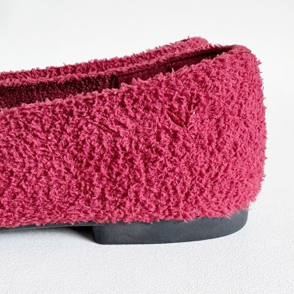 Vivaia Margot 2.0 Ballet Flat Square Terry Boucle Fuzzy Knit Comfy Burgundy 8.5 - Picture 8 of 13